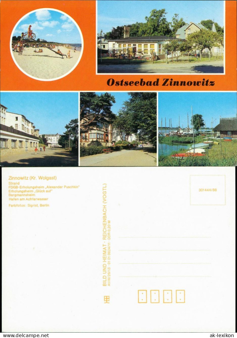 Zinnowitz Strand, FDGB-Erholungsheim  Erholungsheim "Glückauf" 1988 - Zinnowitz