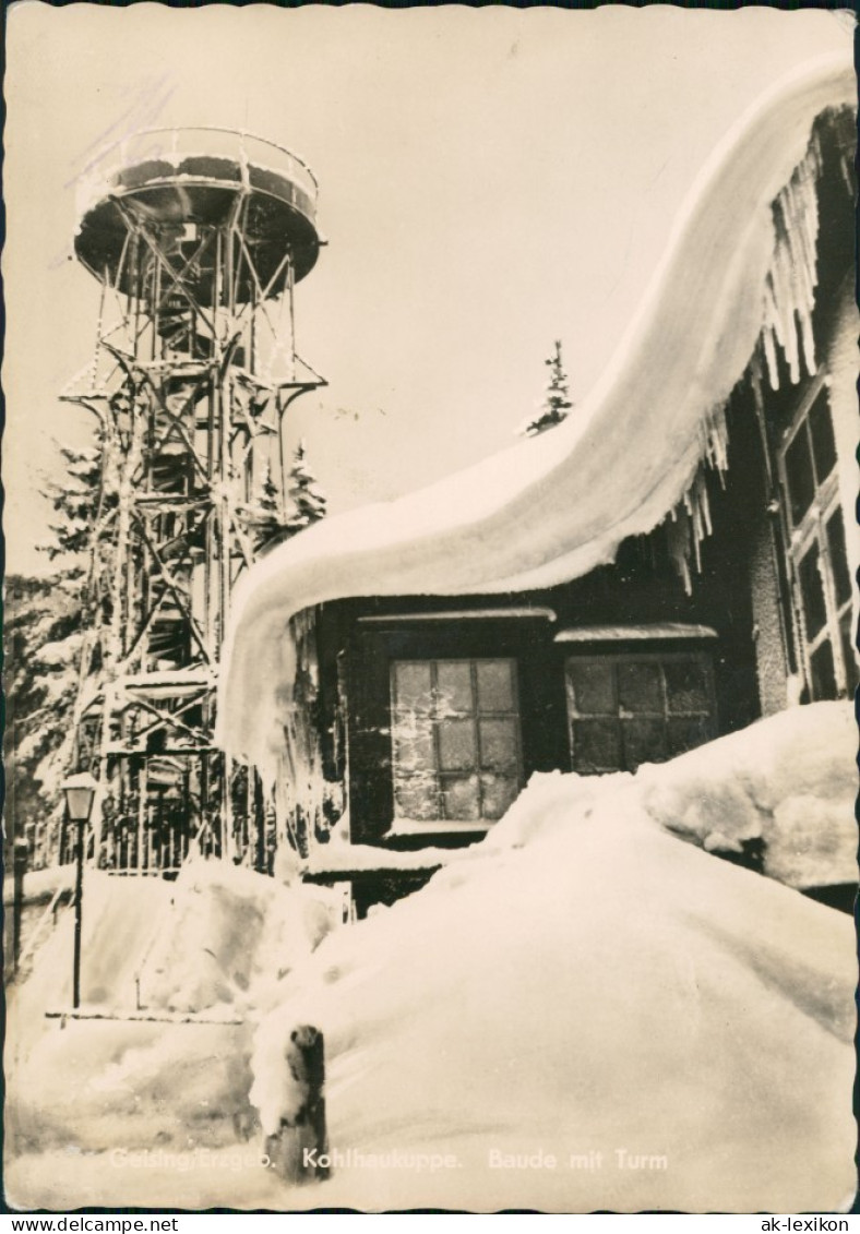 Ansichtskarte Geising-Altenberg (Erzgebirge) Baude Mit Turm Im Winter 1966 - Geising