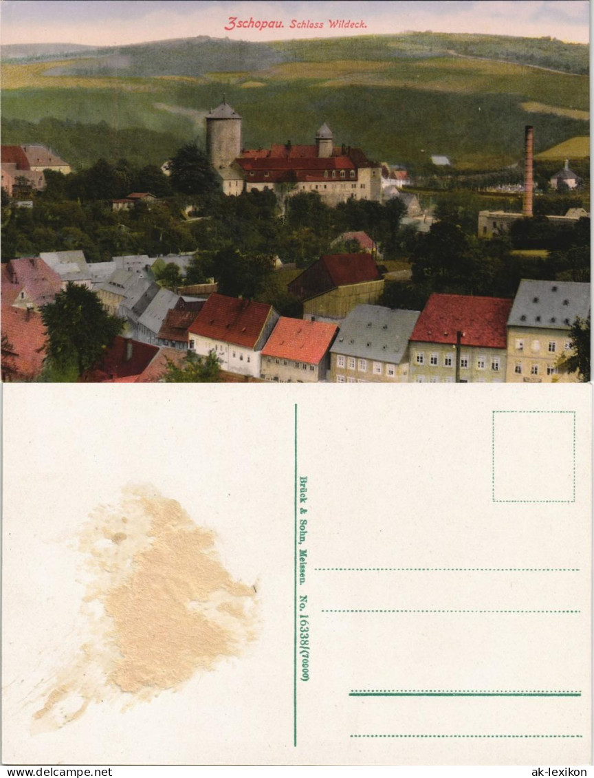 Ansichtskarte Zschopau Stadt Und Schloss Wildeck 1913 - Zschopau