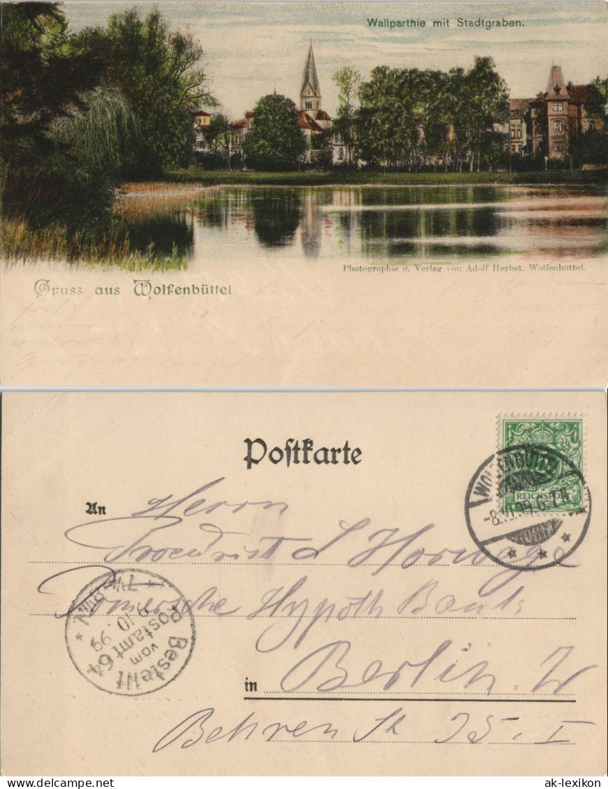Ansichtskarte Wolfenbüttel Wallpartie Mit Stadtgraben 1899 - Wolfenbuettel
