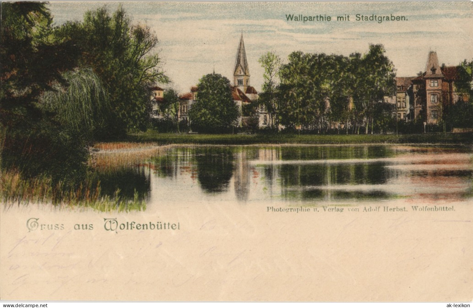 Ansichtskarte Wolfenbüttel Wallpartie Mit Stadtgraben 1899 - Wolfenbuettel