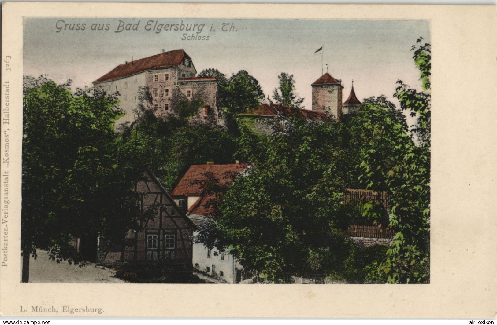 Ansichtskarte Elgersburg Schloss Elgersburg - Stadtpartie 1909 - Elgersburg