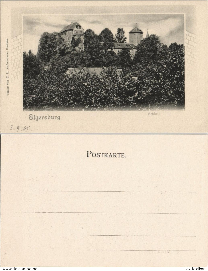 Ansichtskarte Elgersburg Schloss Elgersburg 1901 Passepartout - Elgersburg