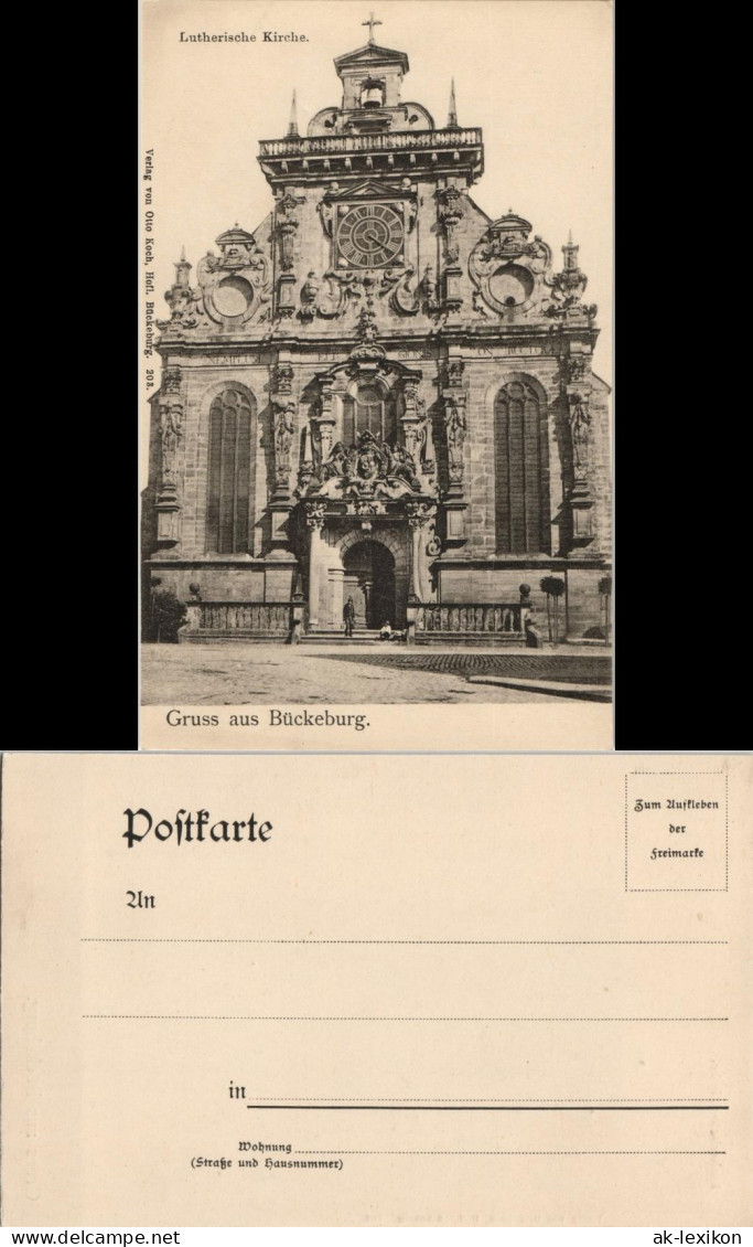 Ansichtskarte Bückeburg Lutherische Kirche . Eingang 1907 - Bueckeburg