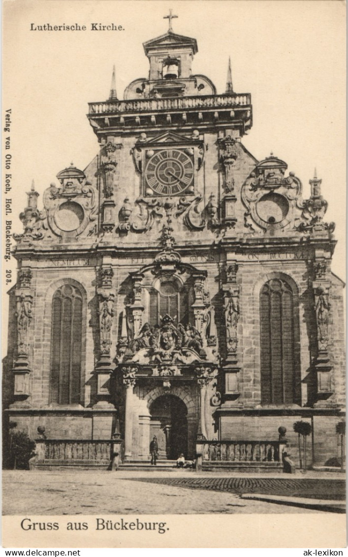 Ansichtskarte Bückeburg Lutherische Kirche . Eingang 1907 - Bueckeburg