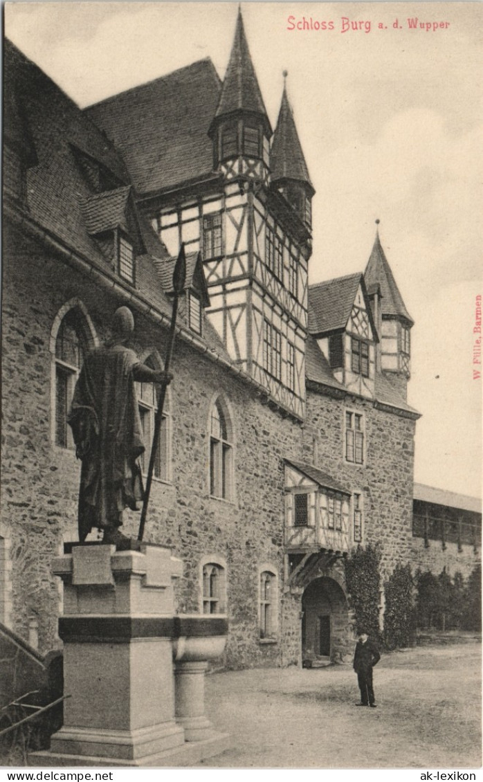 Ansichtskarte Burg An Der Wupper-Solingen Schloss Burg - Hof Denkmal 1908 - Solingen