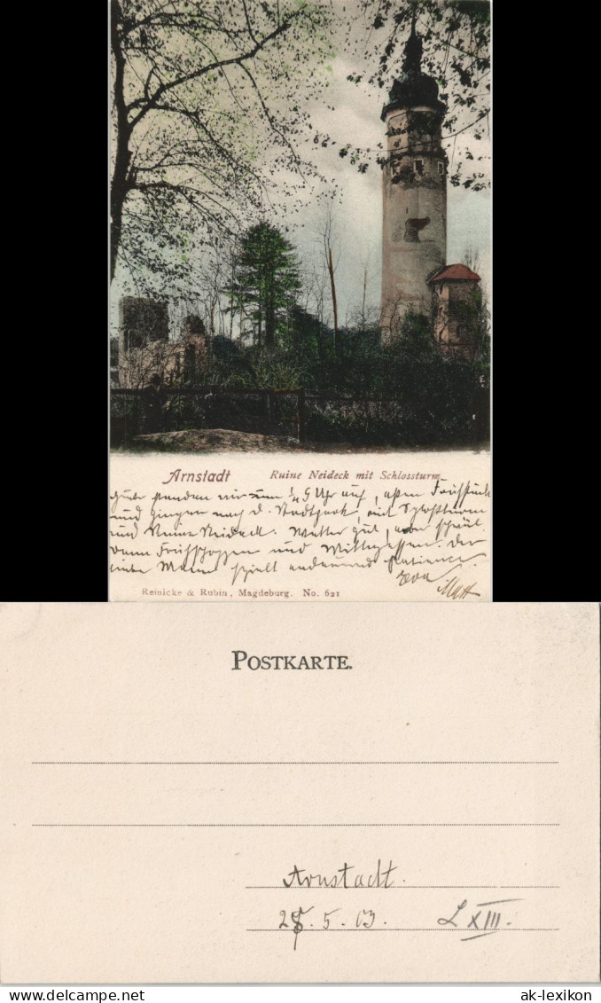 Ansichtskarte Arnstadt Ruine Neideck Mit Schloßturm 1906 - Arnstadt