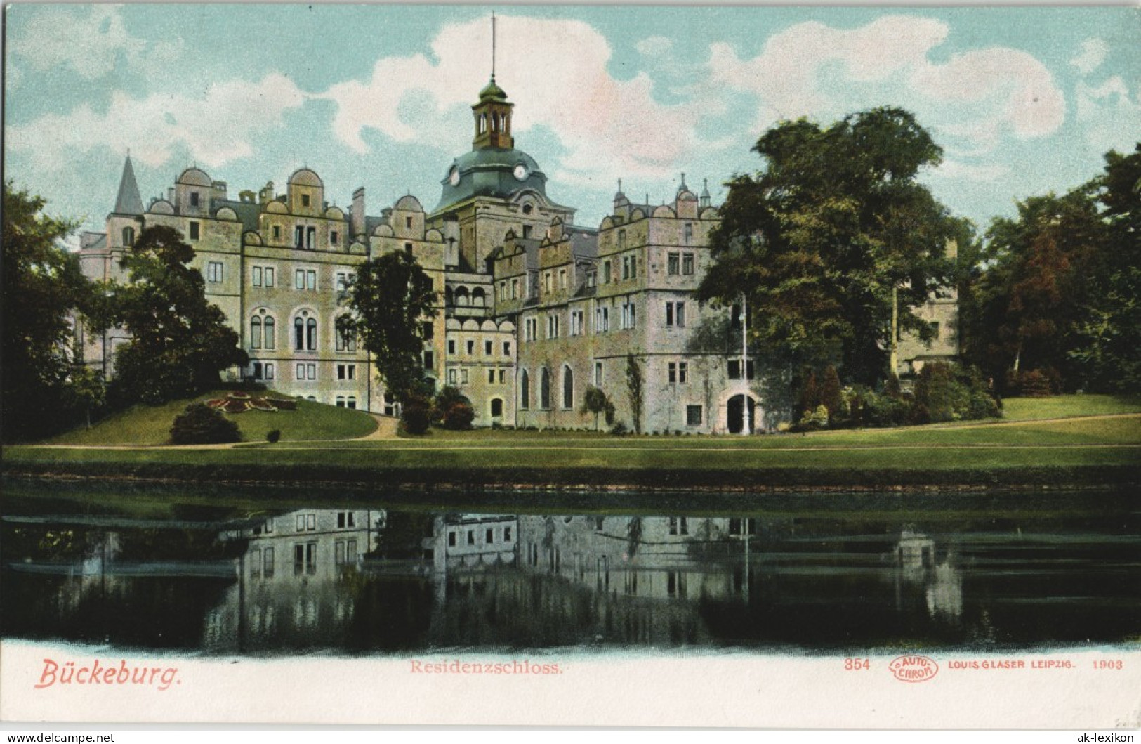 Ansichtskarte Bückeburg Fürstliches Schloss Teich Gelaufen 1905 - Bueckeburg