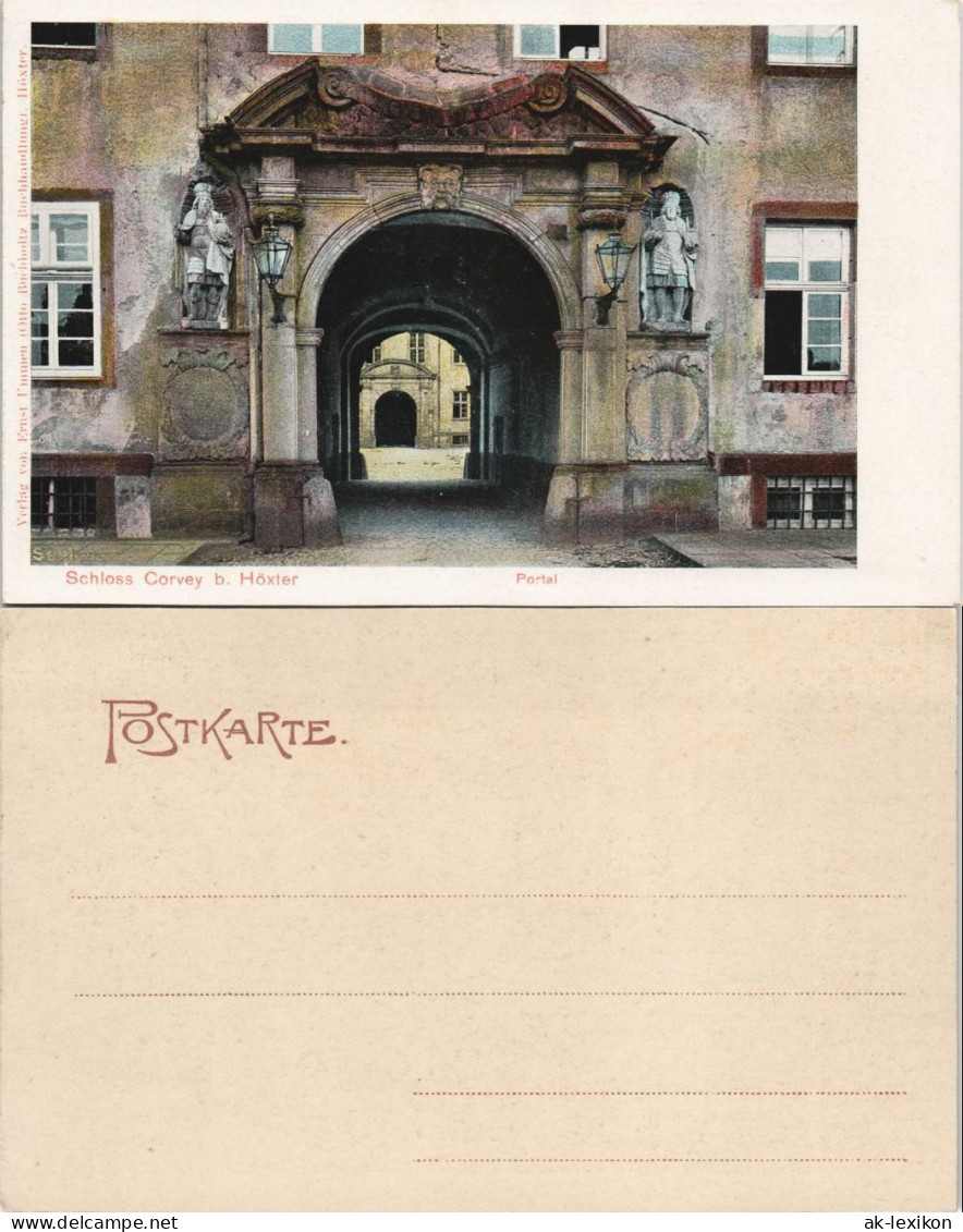 Ansichtskarte Höxter (Weser) Schloß Kloster Corvey - Eingang 1906 - Höxter