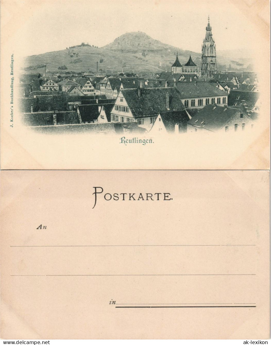 Reutlingen Panorama-Ansicht Blick Auf Das Zentrum Mit Kirche 1900 - Reutlingen