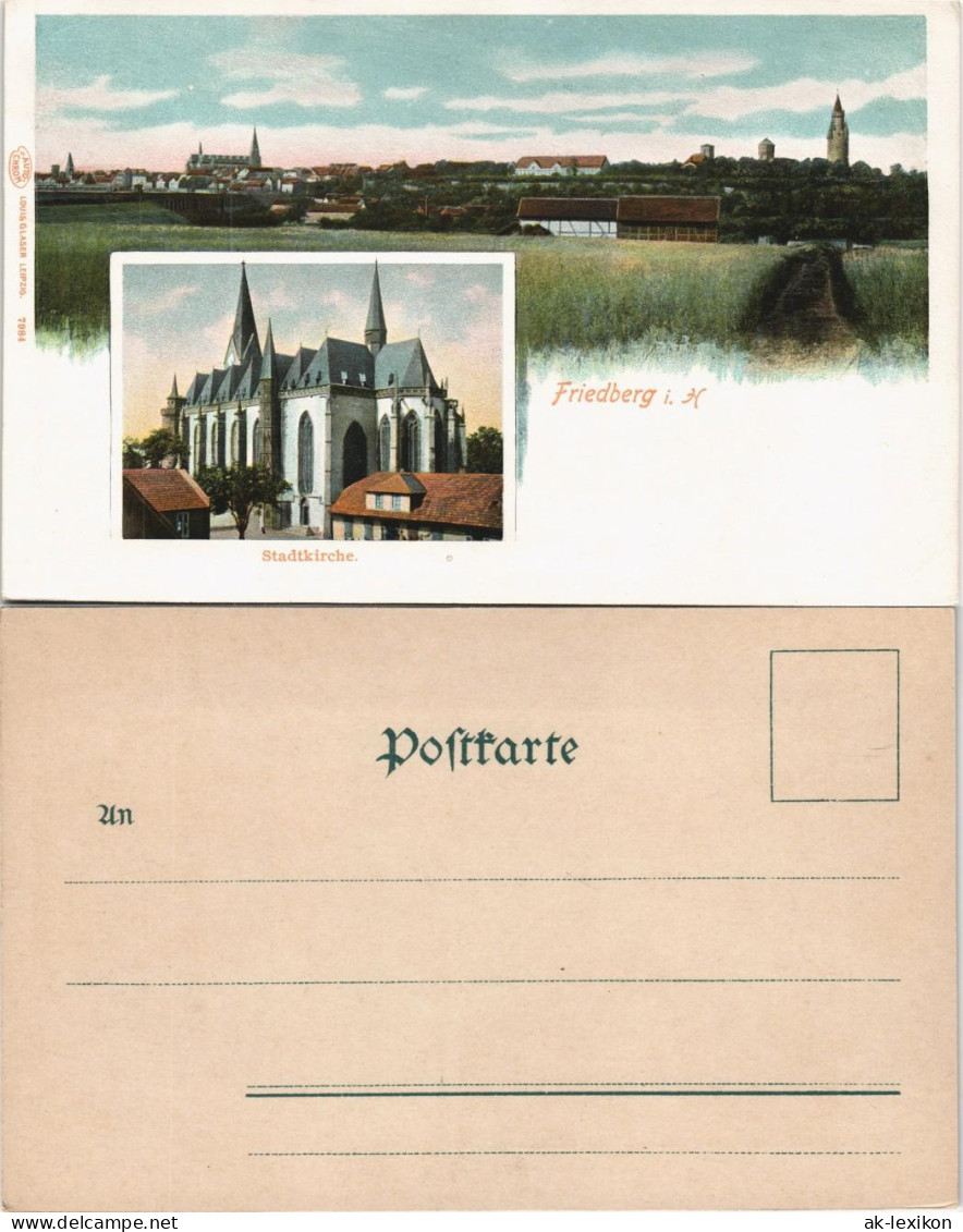 Litho AK Friedberg (Hessen) Panorama-Ansichten Kirche Stadtkirche 1900 - Friedberg