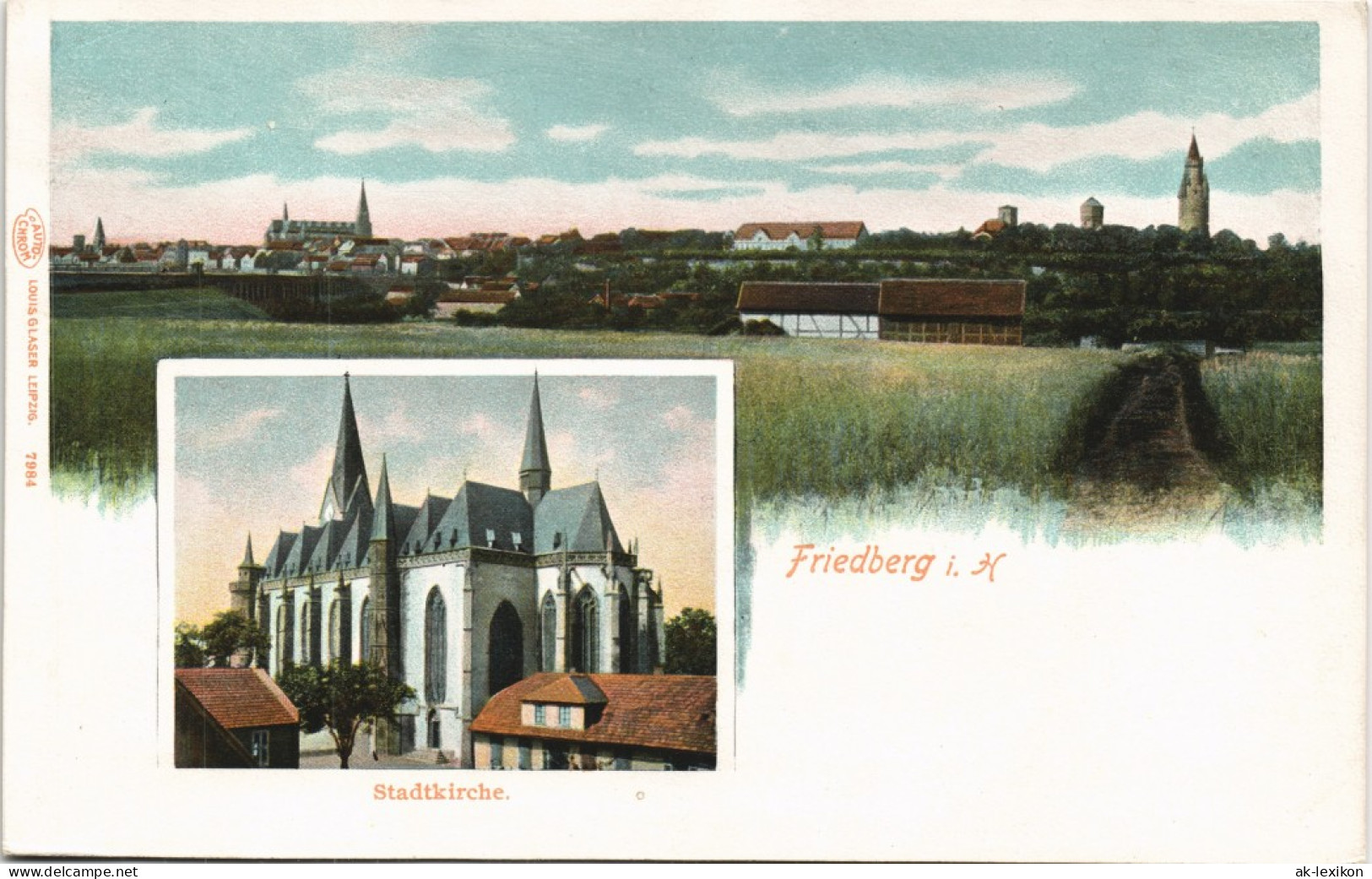 Litho AK Friedberg (Hessen) Panorama-Ansichten Kirche Stadtkirche 1900 - Friedberg