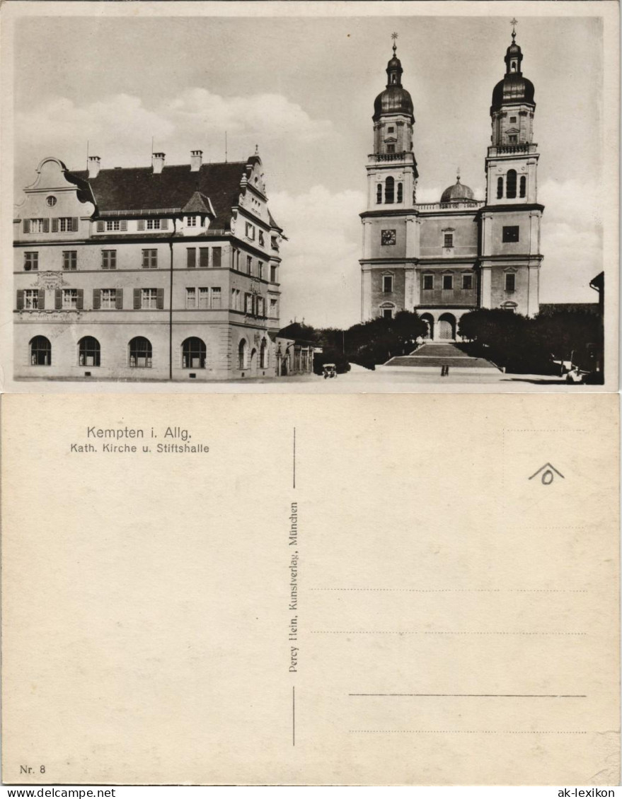 Ansichtskarte Kempten (Allgäu) Kath. Kirche U. Stiftshalle 1930 - Kempten