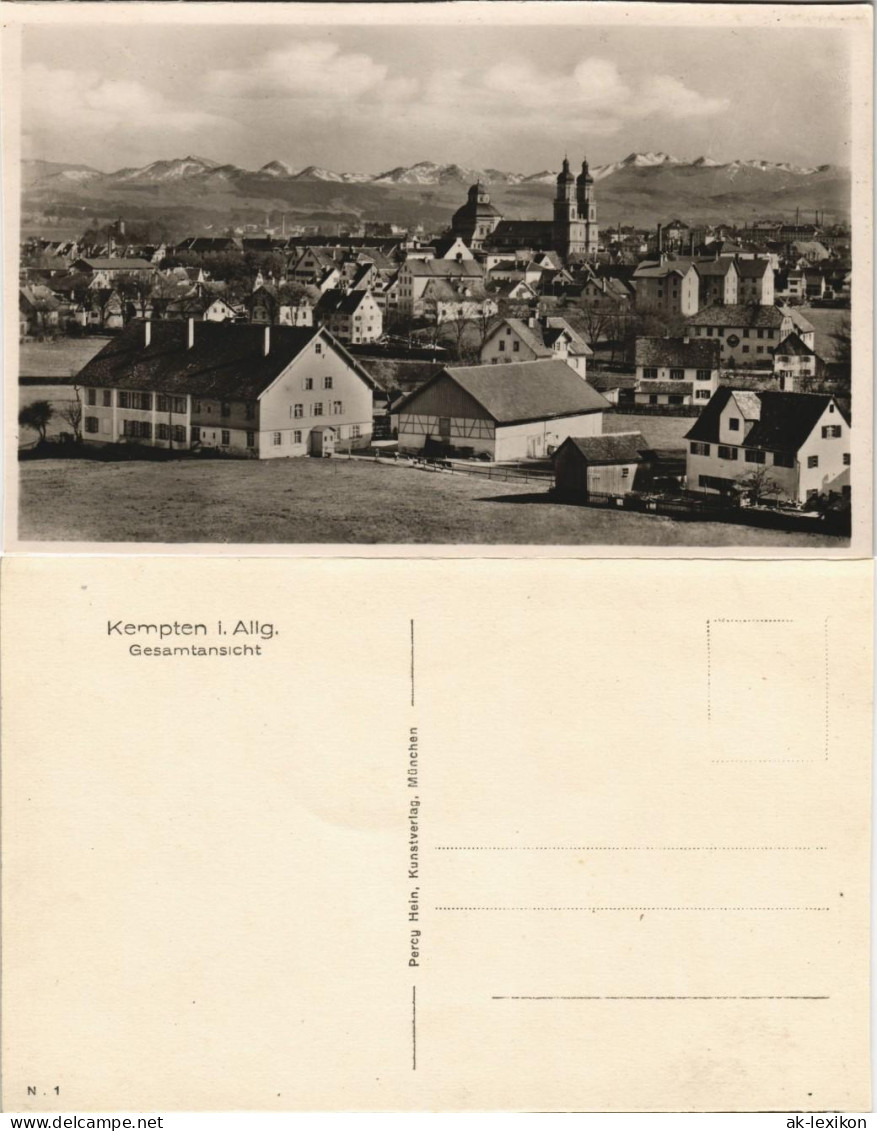 Ansichtskarte Kempten (Allgäu) Panorama-Ansicht 1935 - Kempten