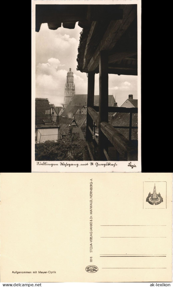 Ansichtskarte Nördlingen Teilansicht Mit Kirche 1940 - Noerdlingen