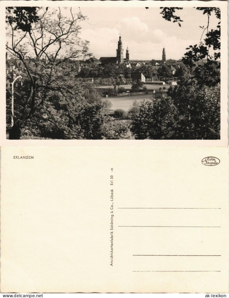 Ansichtskarte Erlangen Panorama-Stadt-Teilansicht 1940 - Erlangen