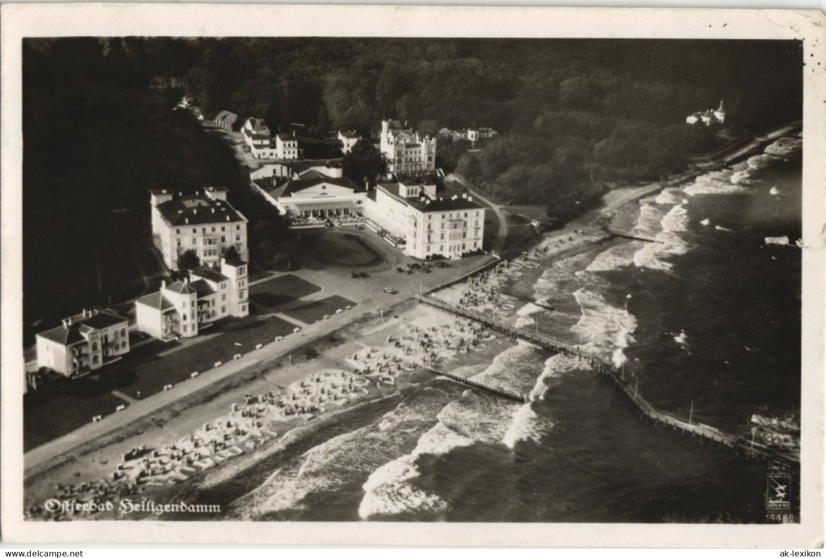 Ansichtskarte Heiligendamm-Bad Doberan Luftbild Strand Hotels 1938 - Heiligendamm