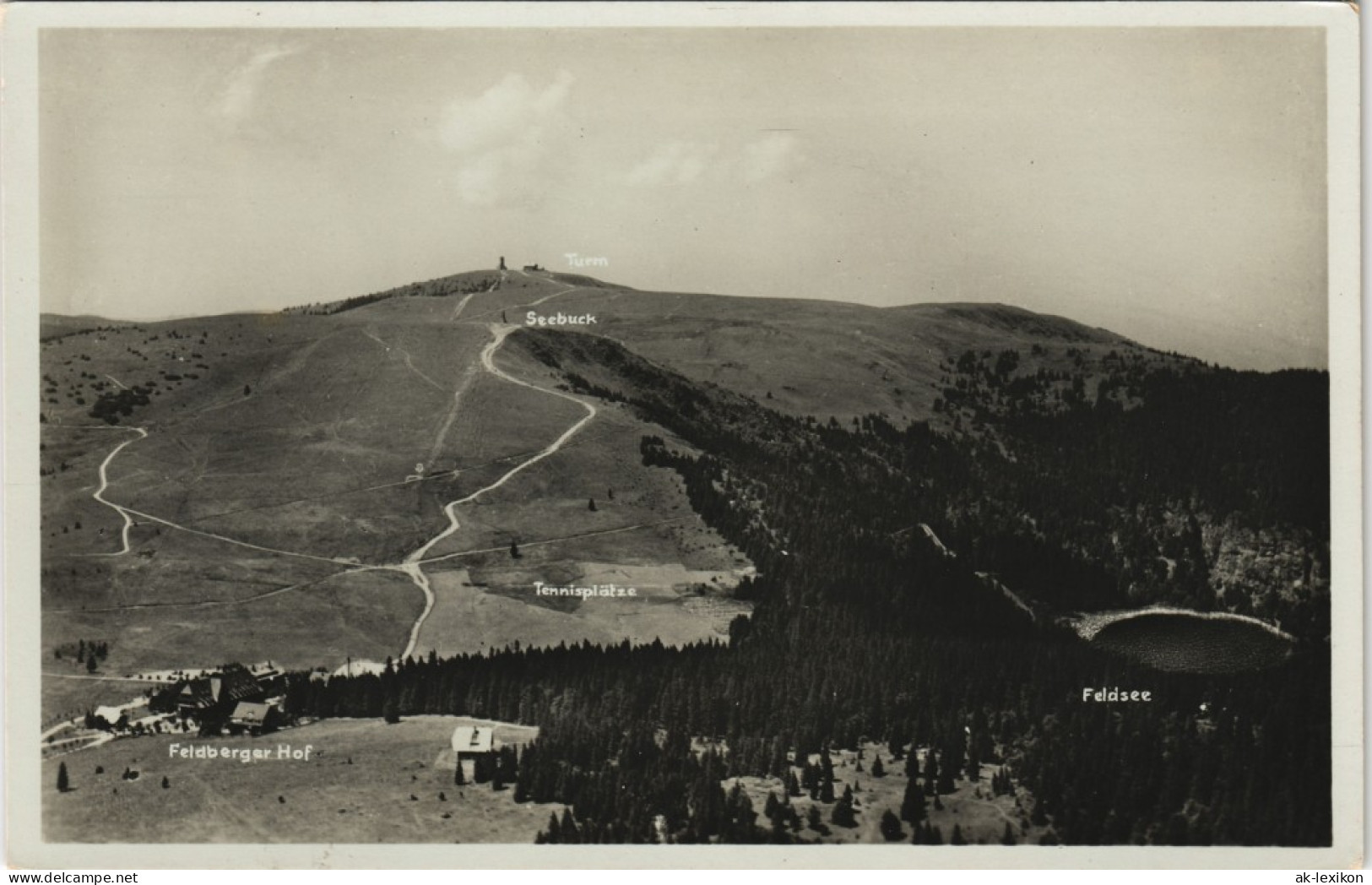 Ansichtskarte Feldberg (Schwarzwald) Turm Tennisplätze - Feldberg 1930 - Feldberg