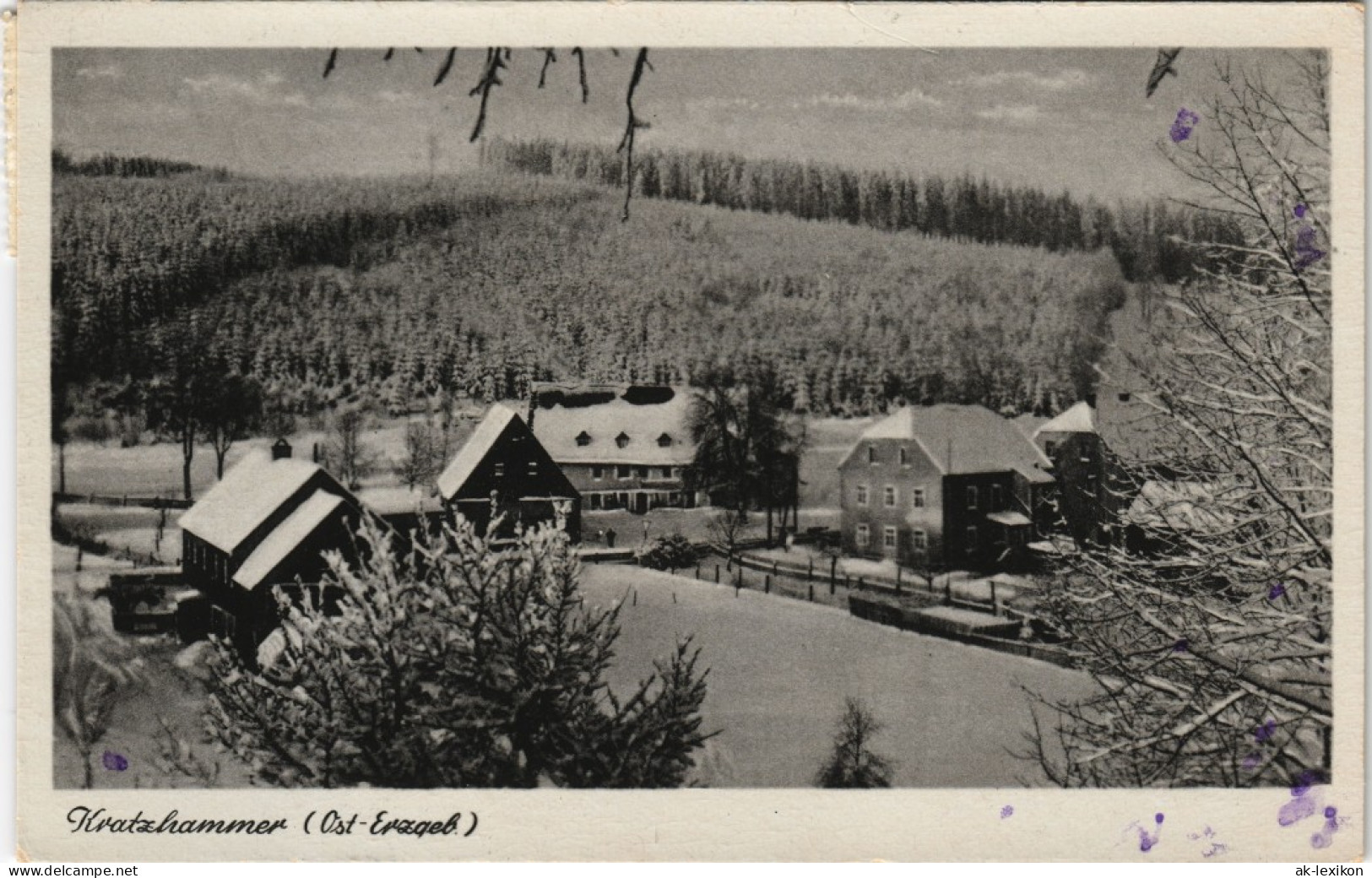 Kratzhammer-Altenberg (Erzgebirge Winter Gel. Landpost ü. Dippoldiswalde 1955 - Altenberg