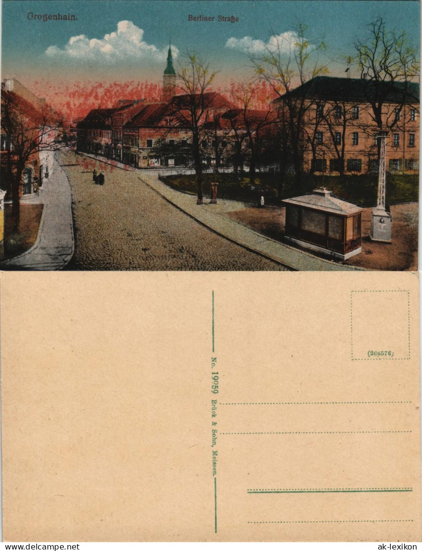 Ansichtskarte Großenhain Berliner Strasse 1913 - Grossenhain