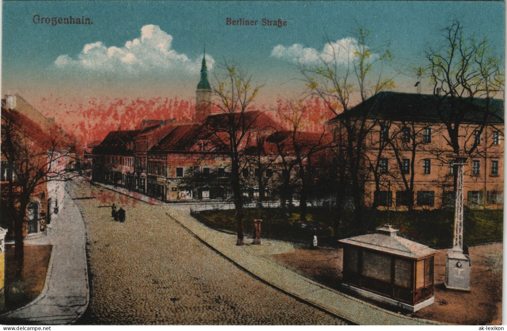 Ansichtskarte Großenhain Berliner Strasse 1913 - Grossenhain