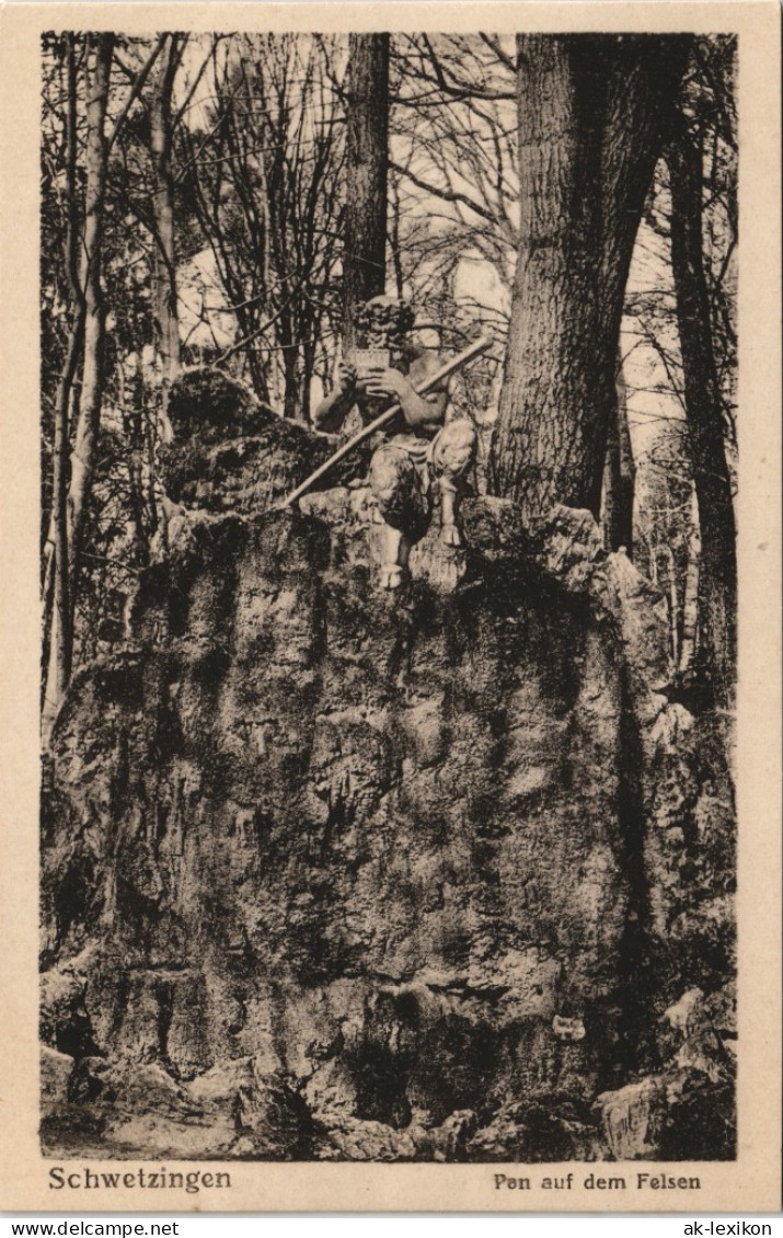 Ansichtskarte Schwetzingen Pan Auf Dem Felsen 1914 - Schwetzingen