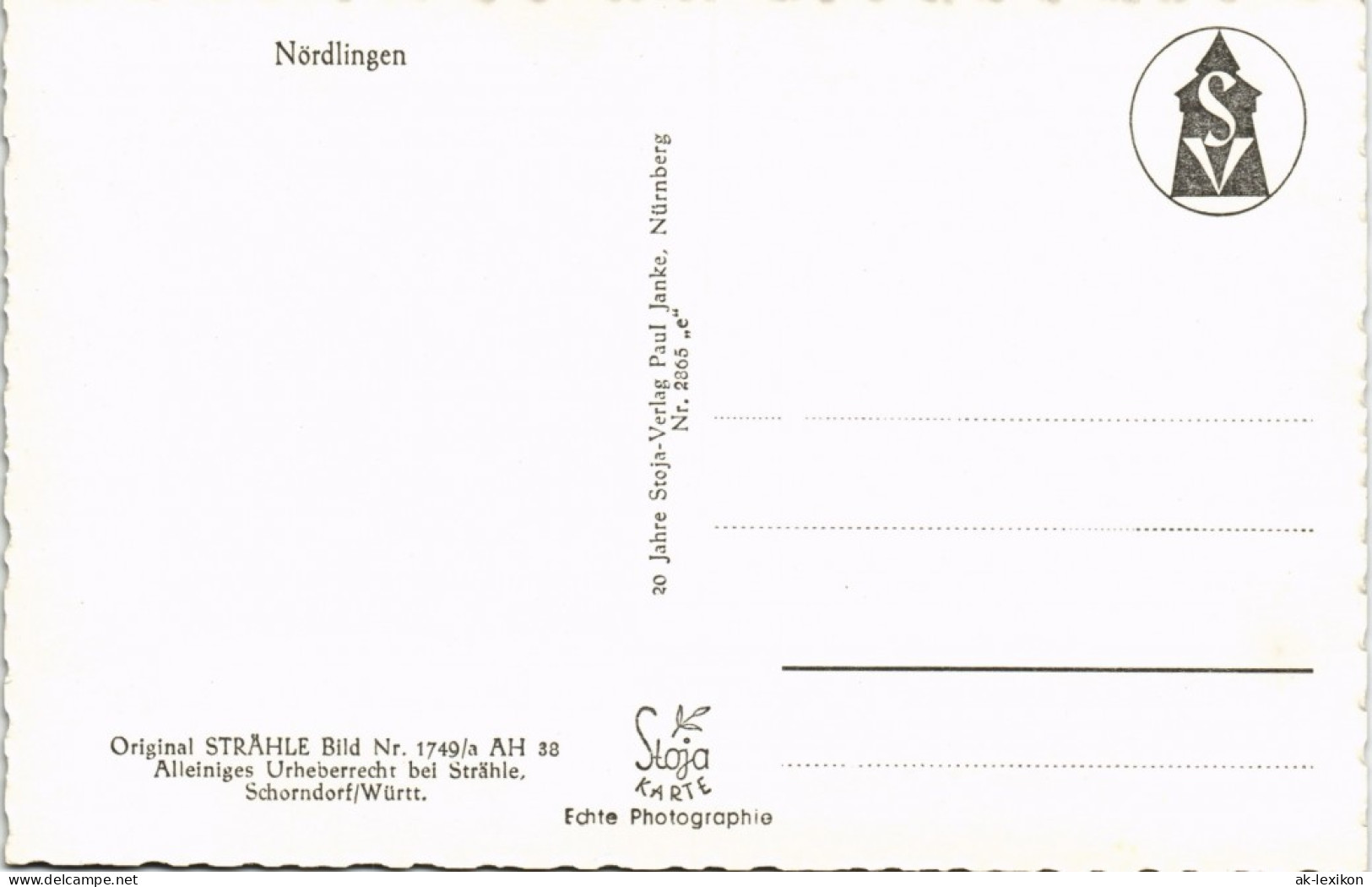 Ansichtskarte Nördlingen Luftbild Aus Großer Höhe 1961 - Nördlingen