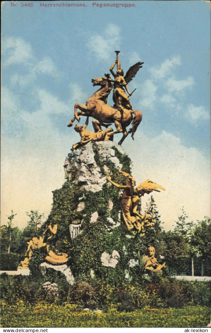 Ansichtskarte Chiemsee Herrenchiemsee - Pegasusgruppe 1925 - Chiemgauer Alpen