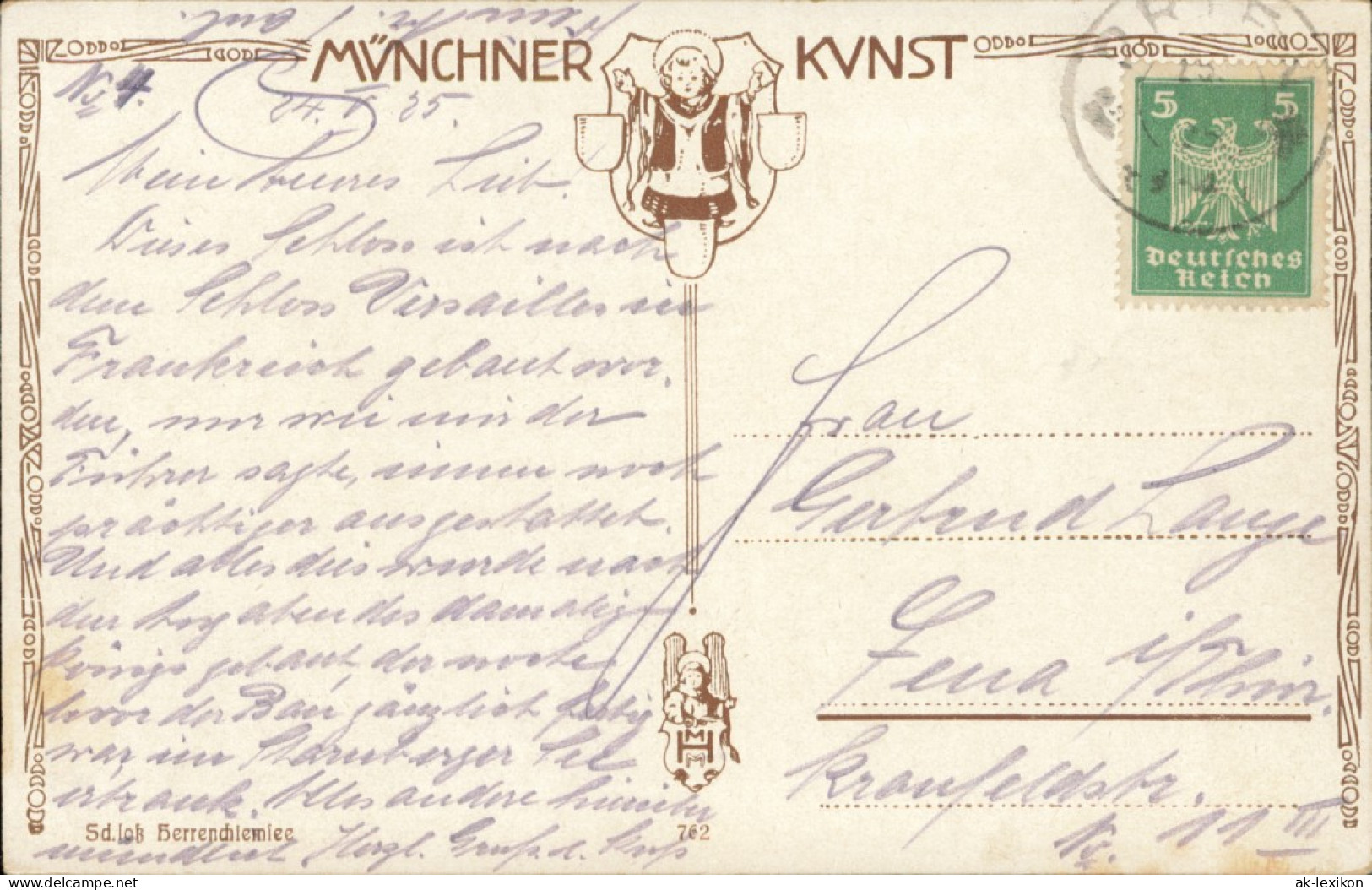 Ansichtskarte Chiemsee Schloß Herrenchiemsee 1924 - Chiemgauer Alpen