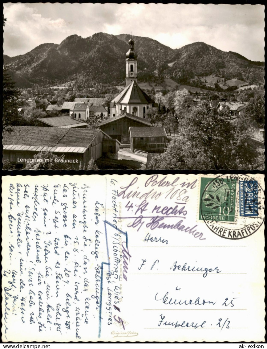 Fall-Lenggries Lenggries Mit Brauneck Panorama Blick Zur Kirche 1955 - Lenggries