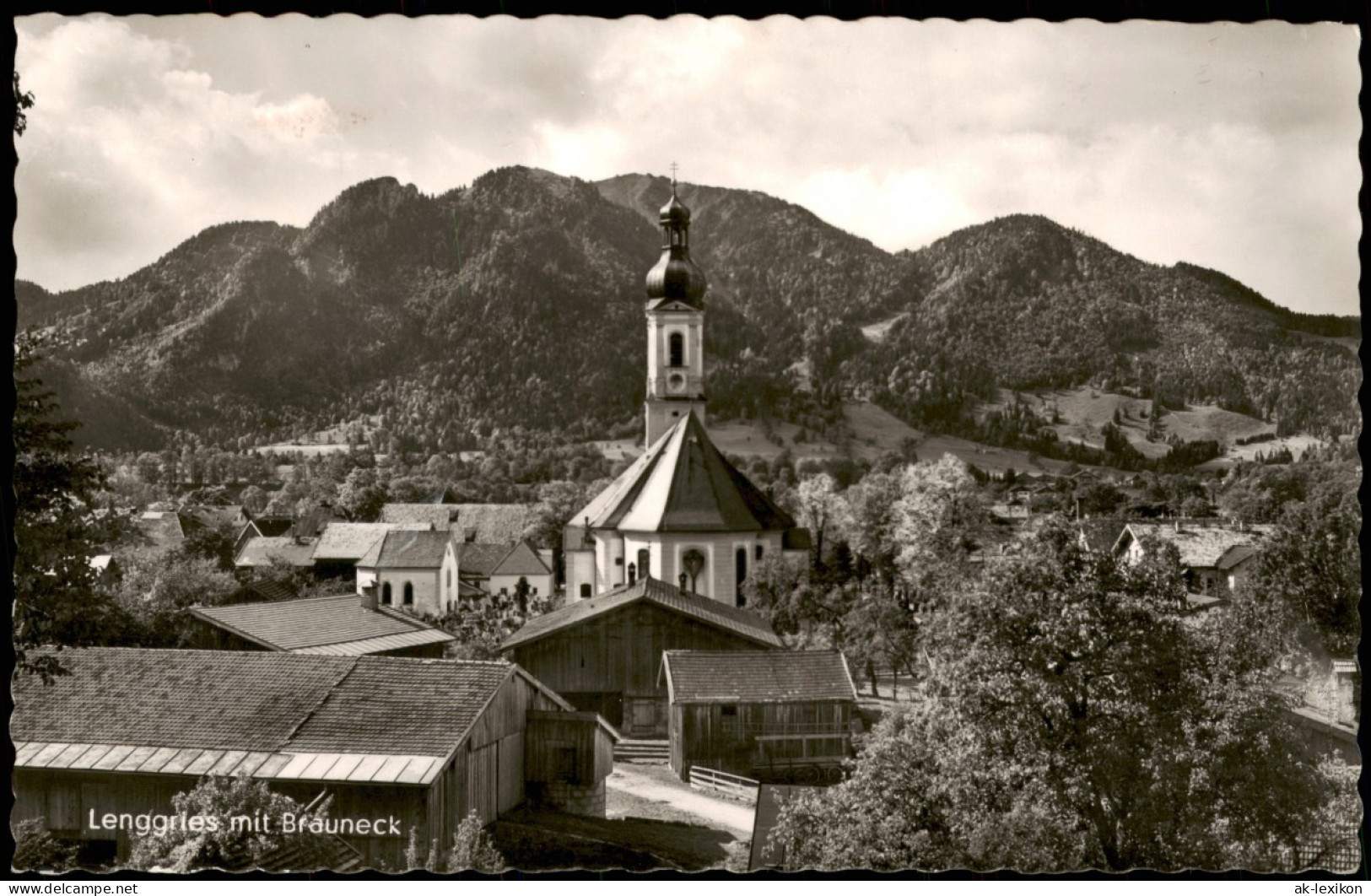 Fall-Lenggries Lenggries Mit Brauneck Panorama Blick Zur Kirche 1955 - Lenggries