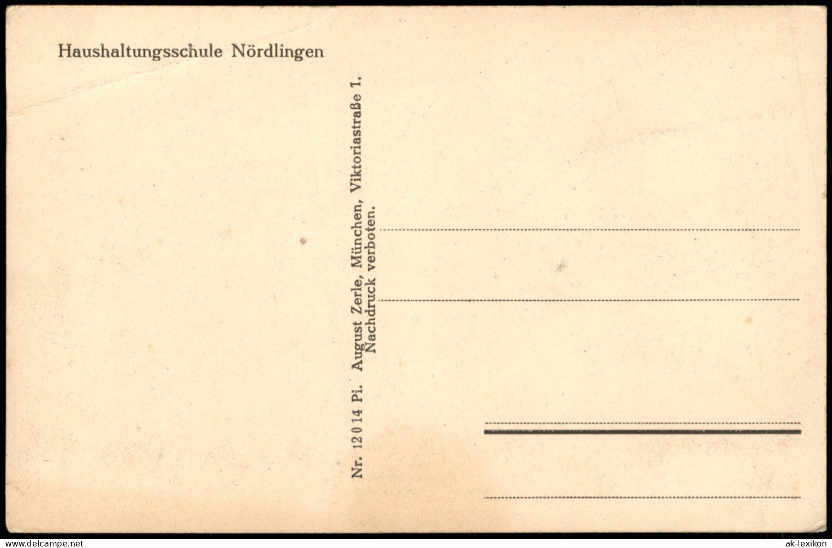 Ansichtskarte Nördlingen Haushaltungsschule 1923 - Noerdlingen
