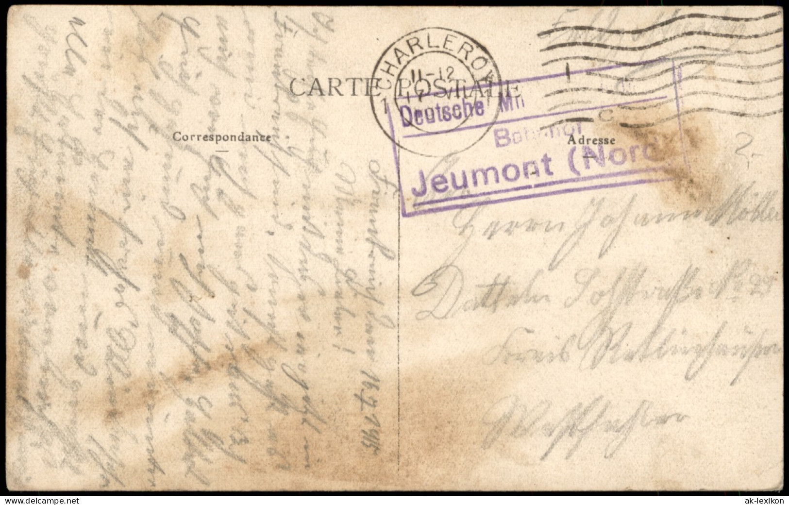 CPA Jeumont Jeumont Rue Hector Despret 1918  Gel. Div. Feldpoststempel - Jeumont