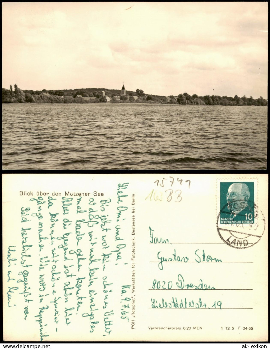 Ansichtskarte Kallinchen-Zossen Blick über Den Motzener See 1965  Stempel - Zossen