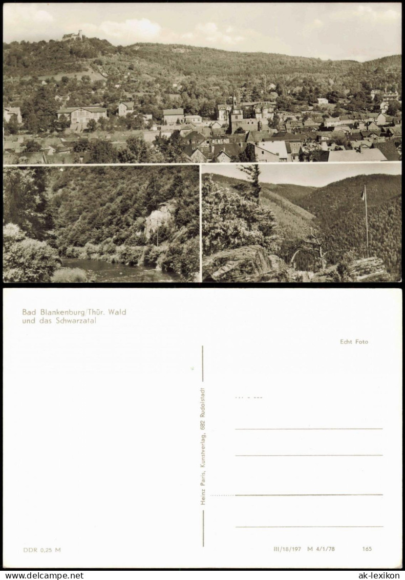 Bad Blankenburg Panorama-Ansicht Blick Ins Schwarzatal Thüringer Wald 1978 - Bad Blankenburg