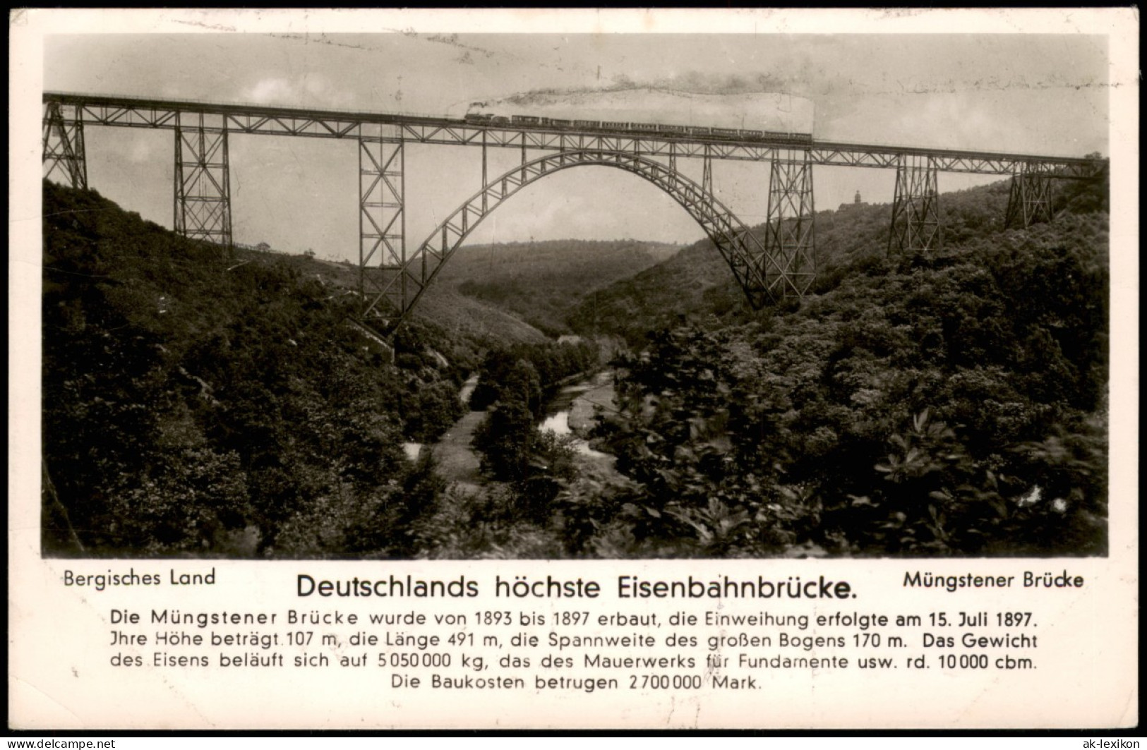 Ansichtskarte Remscheid Müngstener Brücke | Kaiser-Wilhelm-Brücke 1959 - Remscheid