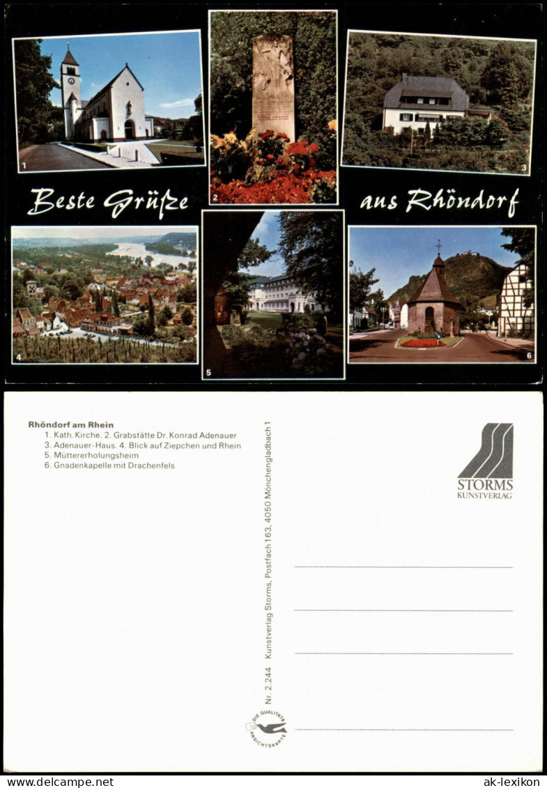 Rhöndorf-Bad Honnef Mehrbild-AK Mit Kirche, Grabstätte Dr. K. Adenauer Uvm. 1980 - Bad Honnef