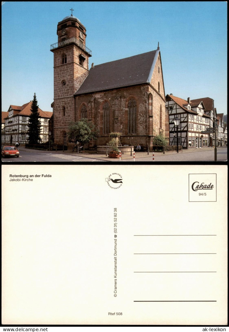 Ansichtskarte Rotenburg A. D. Fulda Straßen Partie A.d. Jakobi-Kirche 1994 - Rotenburg