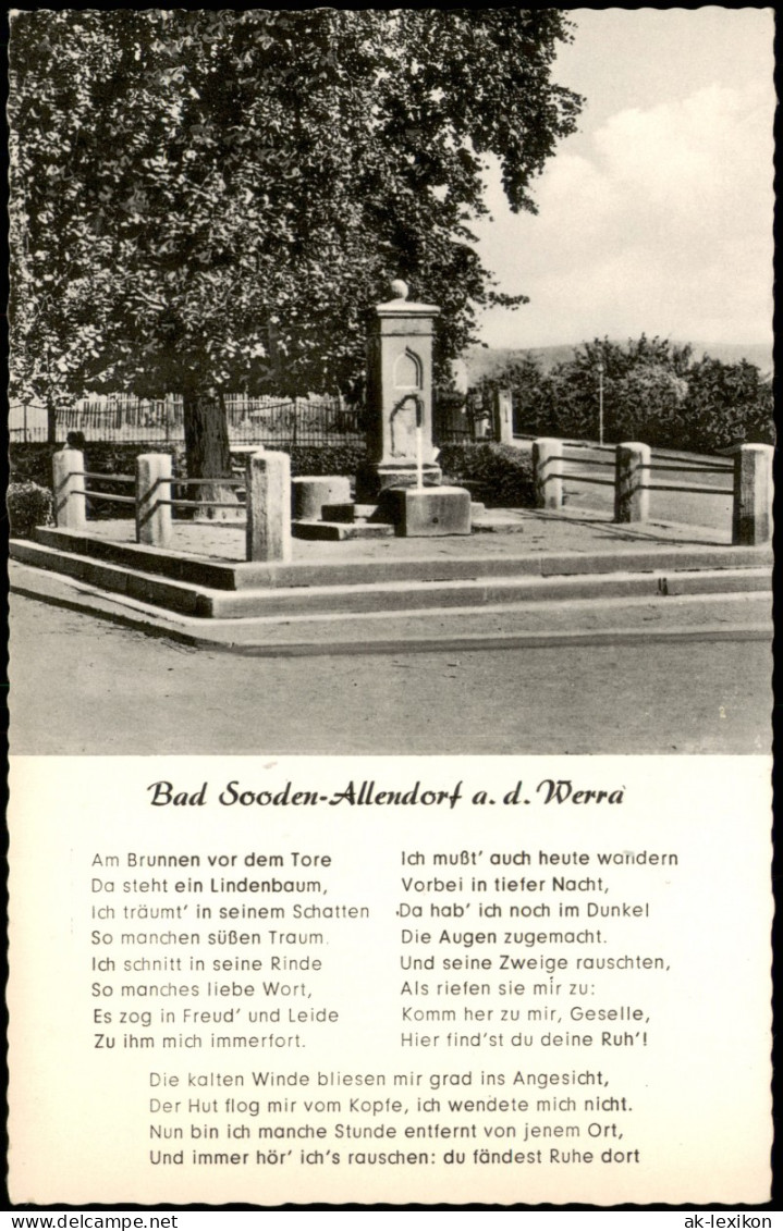 Ansichtskarte Bad Sooden-Allendorf Brunnen Denkmal (Mit Gedichtstext) 1964 - Bad Sooden-Allendorf