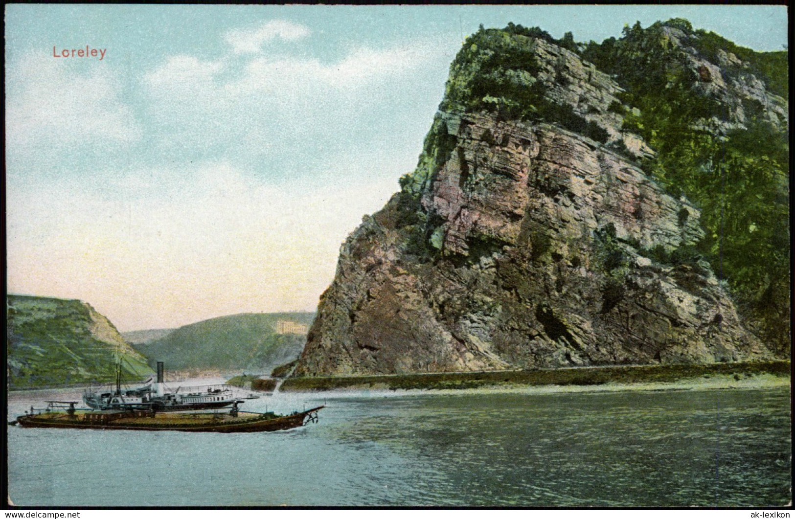 Ansichtskarte St. Goarshausen Dampfer Vor Loreleyfelsen 1911 - Loreley