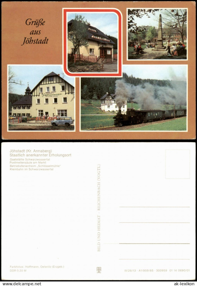 Jöhstadt (Erzgebirge) Gaststätte Schwarzwassertal  Ferienheim, Kleinbahn 1983 - Jöhstadt
