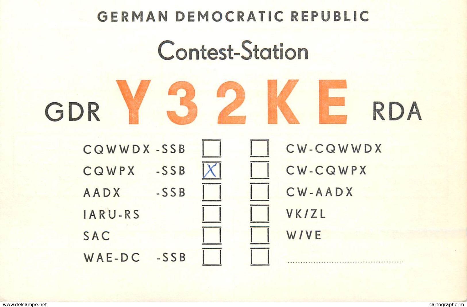 German Democtaric Republic Radio Amateur QSL Card Y31KE Y03CD 1984 - Radio Amatoriale