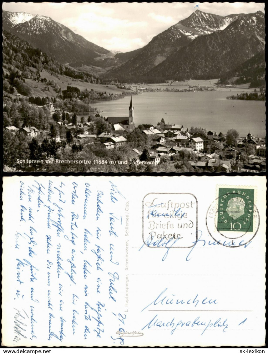 Schliersee Panorama-Ansicht, See Und Berg-Blick Jägerkamp Brecherspitze 1960 - Schliersee