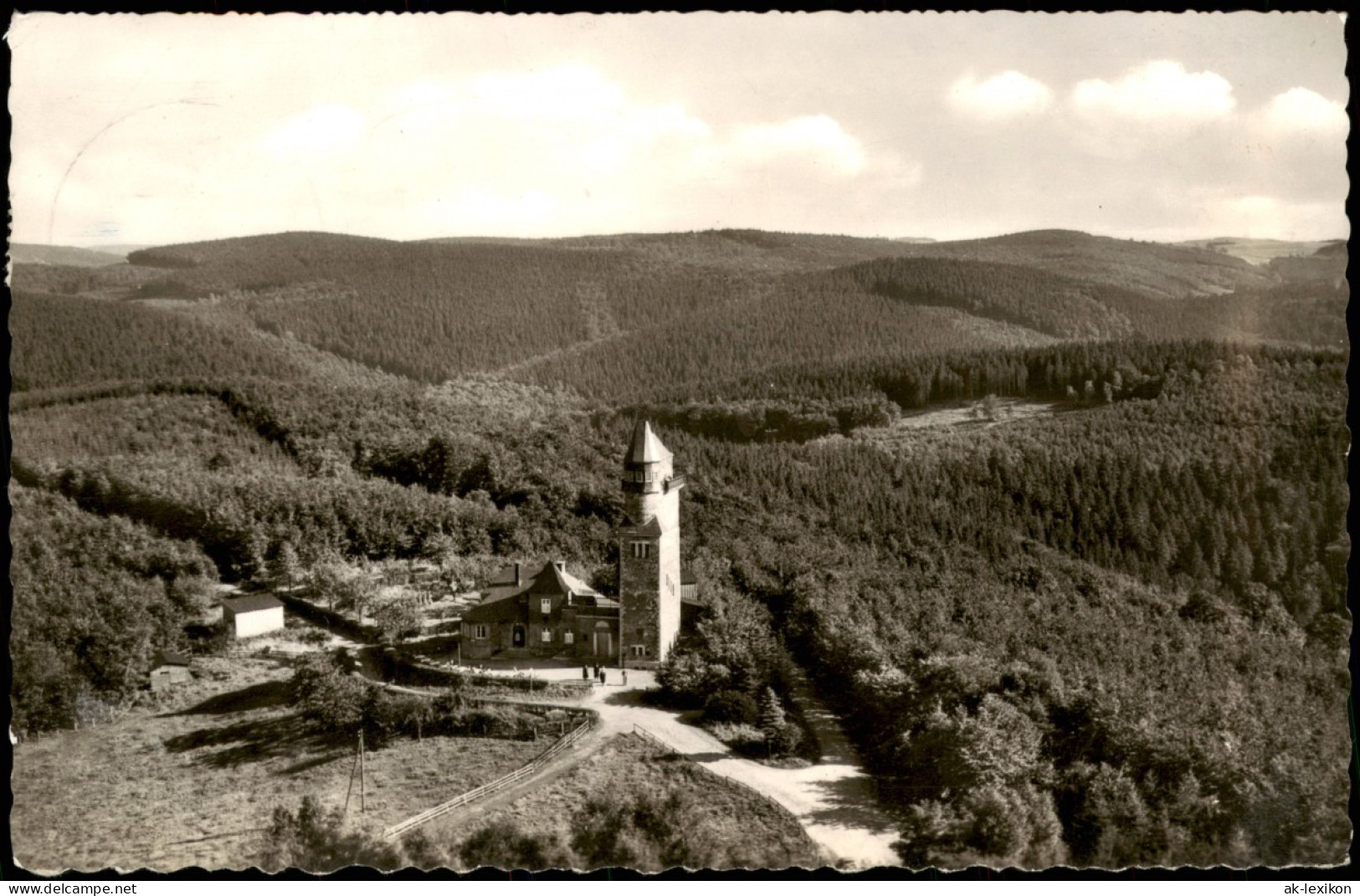 Ansichtskarte Iserlohn Danzturm Vom Flugzeug Aus, Luftaufnahme 1965 - Iserlohn