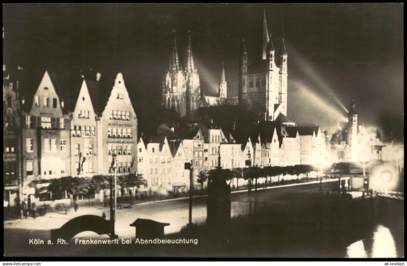 Ansichtskarte Köln Frankenwerft Bei Abendbeleuchtung 1928 - Koeln