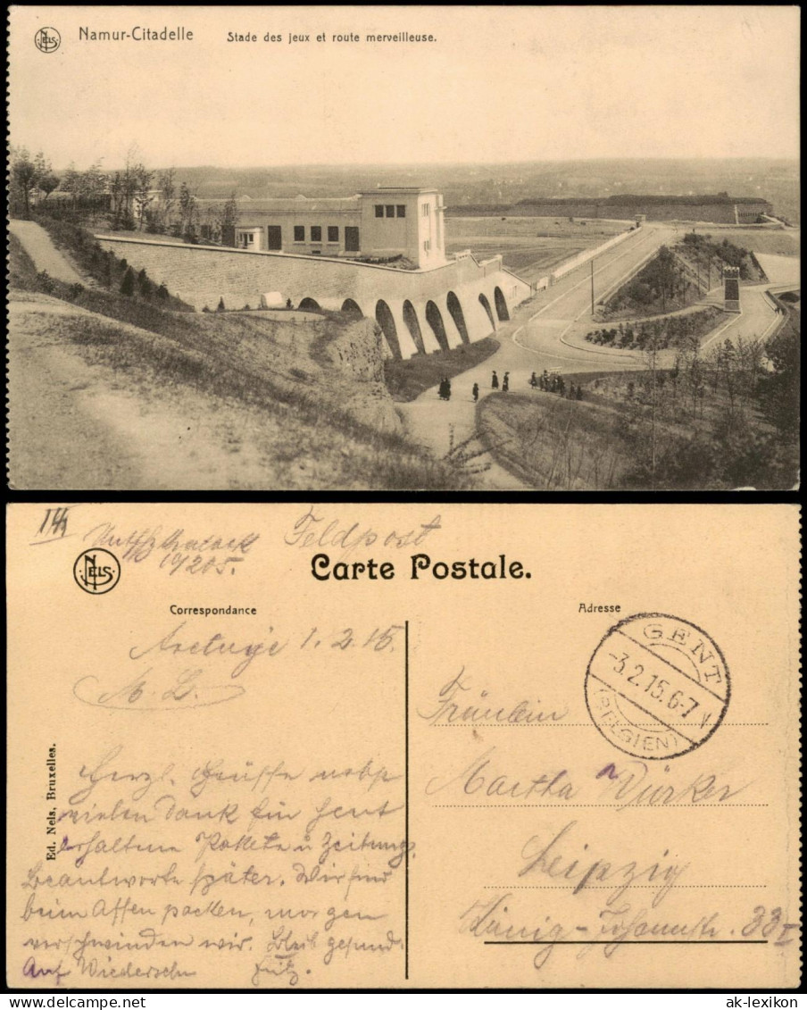 Namur Namen Stade Des Jeux Et Route Merveilleuse 1915   1. WK Als Feldpost - Namen