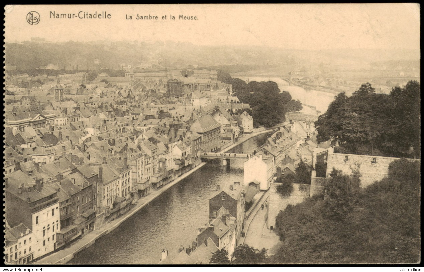 Namur Namen La Sambre  Meuse Panorama-Ansicht 1915   1. WK Als Dt. Feldpost - Namen