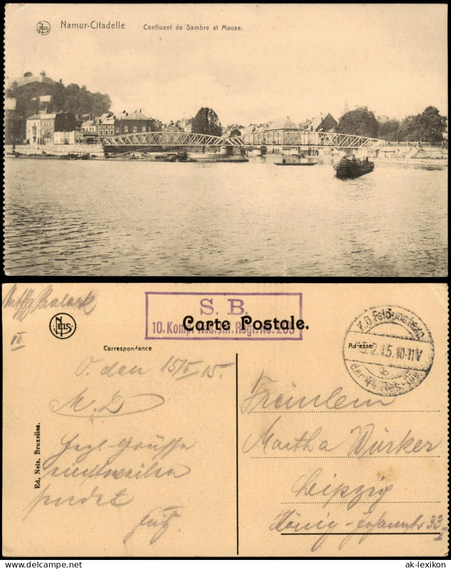 Namur Namen Confluent De Sambre Et Meuse 1915   1. WK Als Dt. Feldpost - Namen
