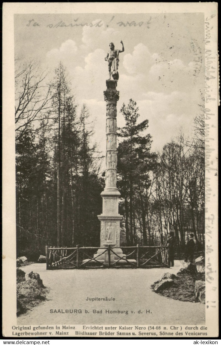 Ansichtskarte Bad Homburg Vor Der Höhe Jupitersäule Römer - Saalburg 1922 - Bad Homburg