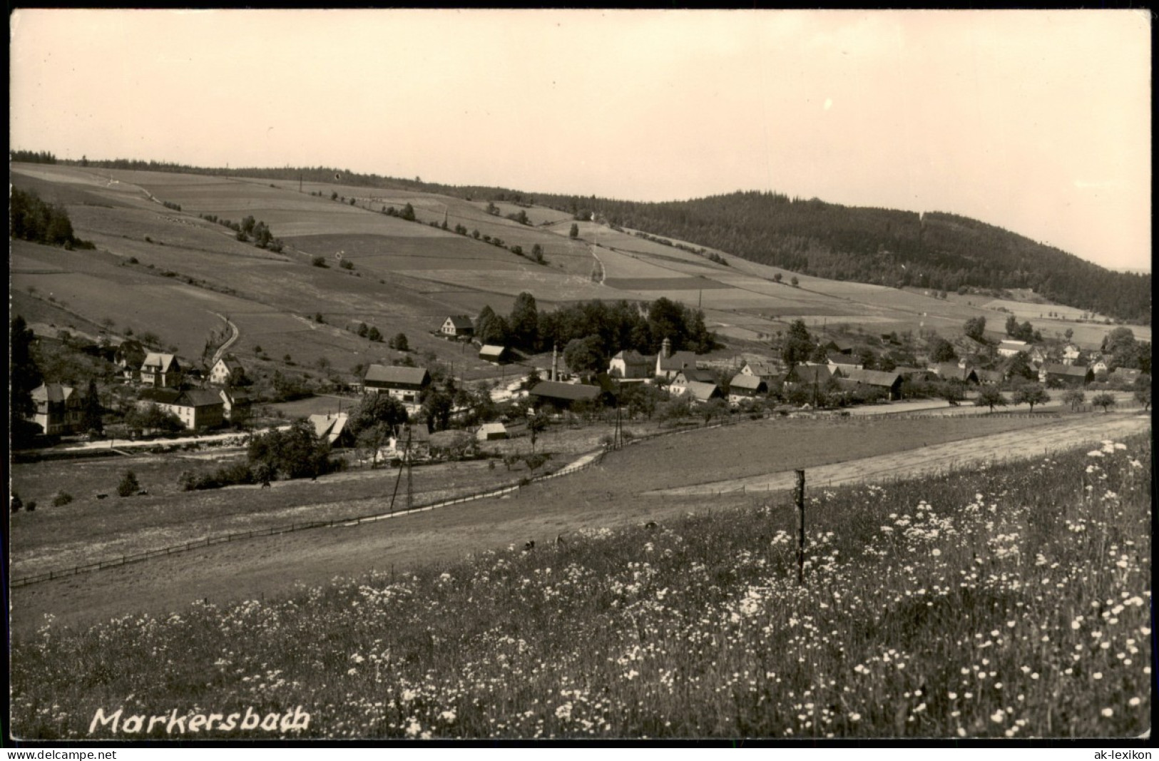 Ansichtskarte Markersbach-Raschau-Markersbach Panorama-Ansicht 1962 - Markersbach